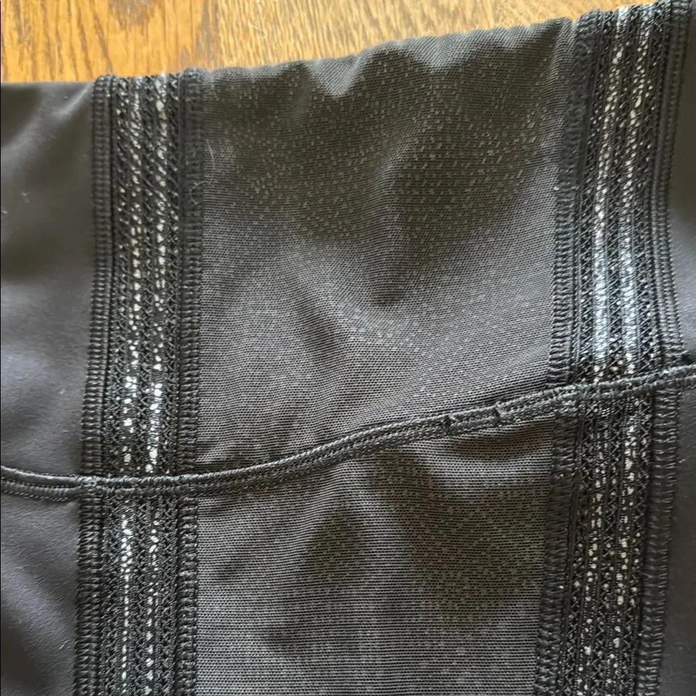 Lululemon Black High-Waisted Leggings with lace design